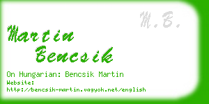 martin bencsik business card